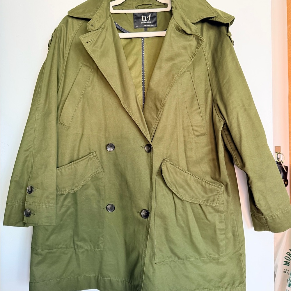 Zara - Olive Green Short Women's Trench Coat